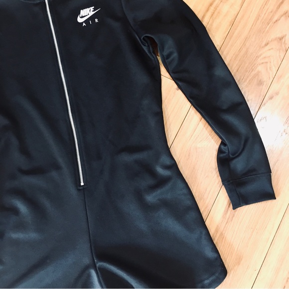 Nike one piece shorts romper running cycle outfit black small zip up - Picture 2 of 7